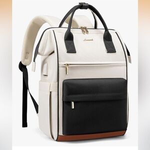 Stylish Cream and Black Backpack